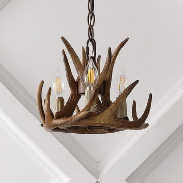 Rudolph Adjustable Resin Antler LED Chandelier